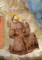 Der heilige Franziskus empfängt die Stigmata, Detail von Saint Francis, ca. 1297-99 (Detail)